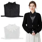 2Pcs 2 Colors Detachable Cotton Lady Lace Shirt Collars