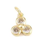 Brass Micro Pave Clear Cubic Zirconia Pendants