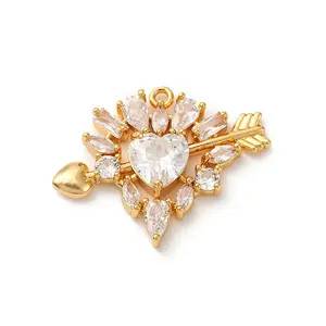 Brass Micro Pave Cubic Zirconia Pendants