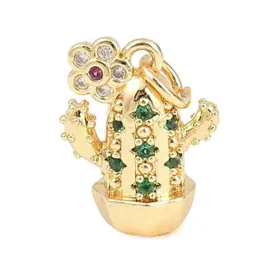 Brass Micro Pave Cubic Zirconia Pendants