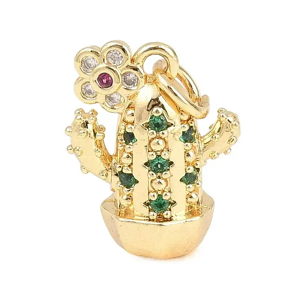 Brass Micro Pave Cubic Zirconia Pendants