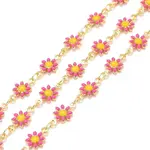 Brass Daisy Flower & Oval Link Chains