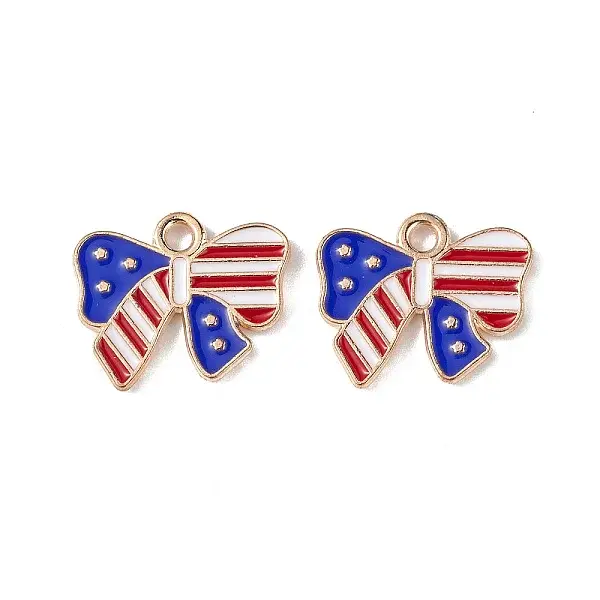 American Flag Style Alloy Enamel Pendants