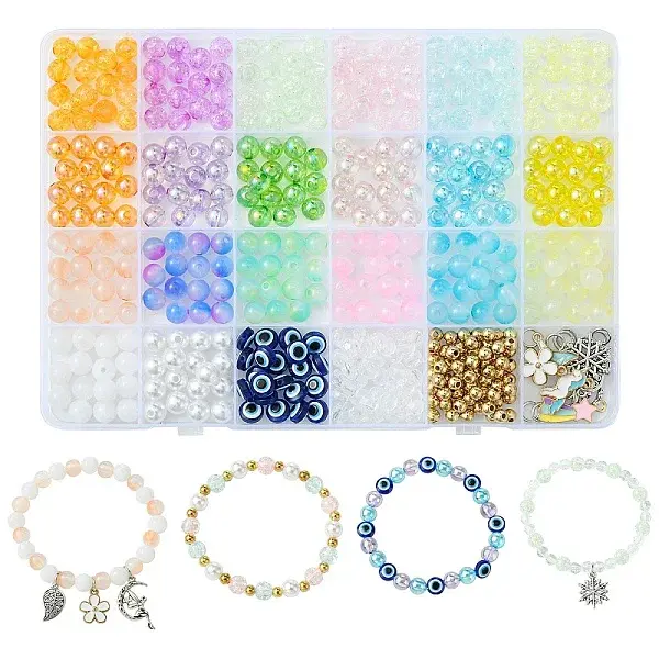 DIY Round Acrylic Bead Bracelets Making Kits