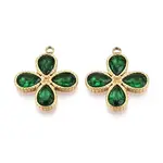 304 Stainless Steel and Glass Quatrefoil Pendants