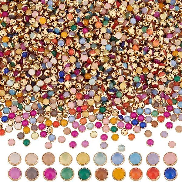 200Pcs 20 Colors 2-Hole Brass Plastic Buttons