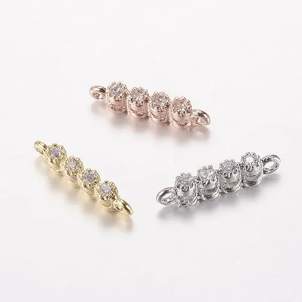 Brass Micro Pave Cubic Zirconia Links