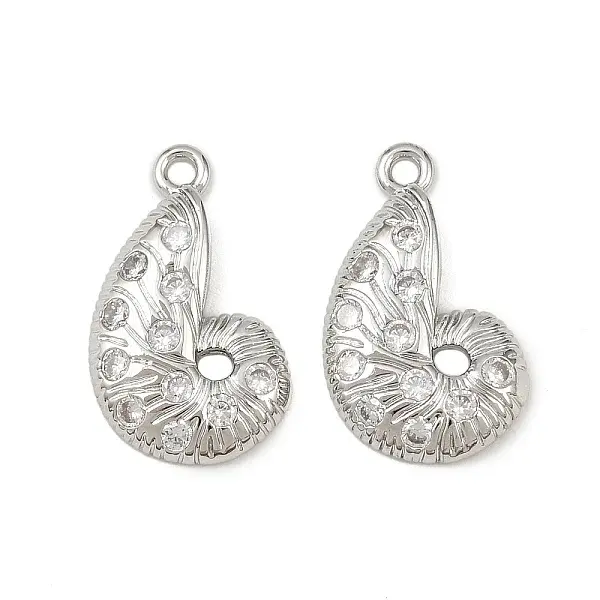 Brass Micro Pave Cubic Zirconia Pendants