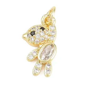 Brass Micro Pave Cubic Zirconia Pendants