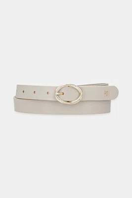 Kožený pásek Tommy Hilfiger dámský, béžová barva, AW0AW17932