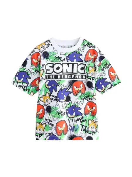 Next Tričko 'Sonic'  modrá / červená / čierna / prírodná biela