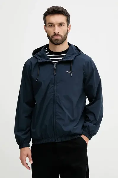 Bunda Pepe Jeans tmavomodrá barva, přechodná, PM403166