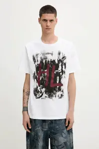 Bavlněné tričko Helmut Lang SCRIBBLE.T3.MAL.LT.