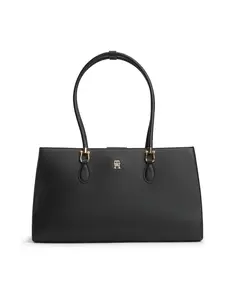TOMMY HILFIGER Shopper 'Shoulder'  čierna