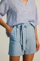 Kraťasy Medicine dámské, modrá barva, hladké, high waist