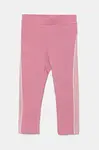 Dětské legíny United Colors of Benetton růžová barva, hladké, 3P4ZCF05Z