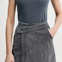 Džínová kalhotová sukně G-Star šedá barva, high waist, D26107-D966