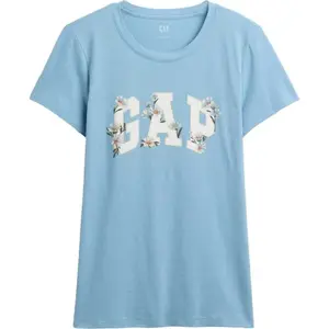 GAP V-FRNCH SS LOGO CLSSC TEE FA25 Dámské tričko, světle modrá, velikost