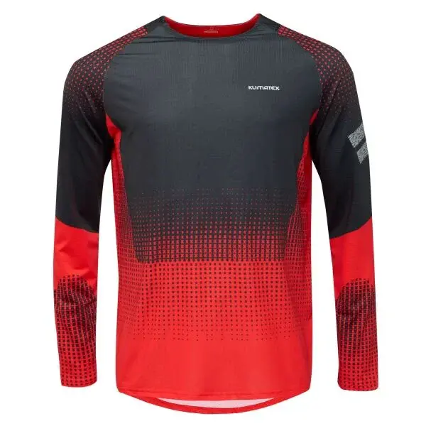 Klimatex TROY Pánske MTB tričko s dlhým rukávom, červená, veľkosť XXXL