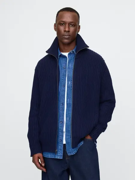 GAP Ribbed zip-up cardigan - Men's