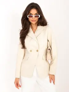 Světlobéžový kožený blazer