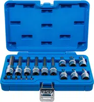 BGS technic Zástrčné hlavice TORX s otvorem 1/4" a 1/2", TT10-TT60, sada 18 dílů - BGS 5174