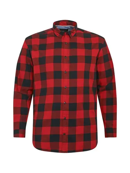 Jack & Jones Plus Košeľa 'JJEGINGHAM' '  červená / čierna