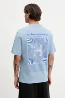 Bavlněné tričko Hugo Blue pánské, modrá barva, s potiskem, 50543483