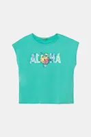 Dětské bavlněné tričko United Colors of Benetton tyrkysová barva, 3I1XC10P0