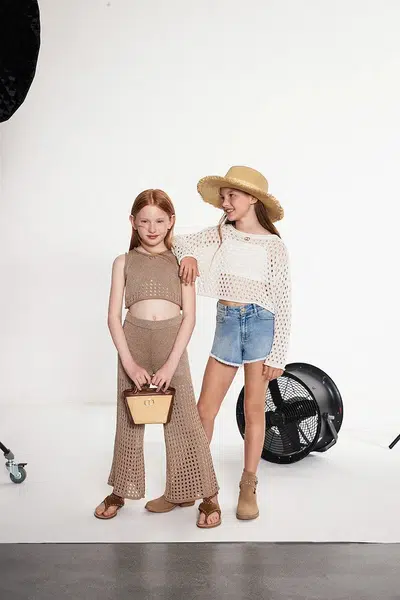 Dětské riflové kraťasy Twinset modrá barva, 251GJ2521