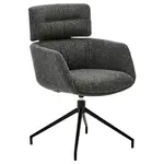 Dieter Knoll ŽIDLE S PODRUČKAMI, železo, tkaná látka, černá, tmavě šedá