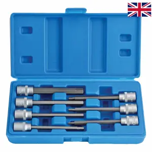 Zástrčné hlavice Imbus 3/8", palcové 1/8" - 3/8", prodloužené 110 mm, sada 7 ks - SATRA