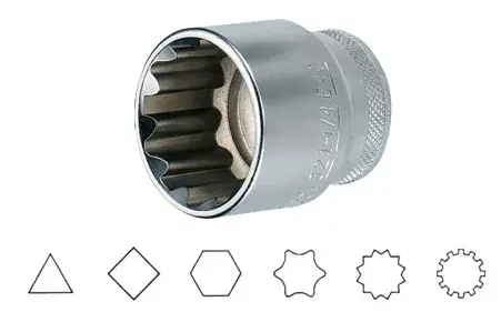 Hlavice 1/2" multiprofilové (různé velikosti) Jonnesway SuperTech Velikost: 21 mm