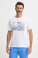 Bavlněné tričko United Colors of Benetton bílá barva, s potiskem, 3I1XU10A4