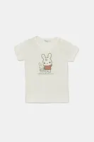 Bavlněné dětské tričko United Colors of Benetton bílá barva, s potiskem, 3I9WA1062