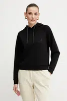 Mikina Armani Exchange dámská, černá barva, s kapucí, hladká, XW000827 AF13397