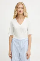 Plátěné tričko Weekend Max Mara bílá barva, 2515941012600