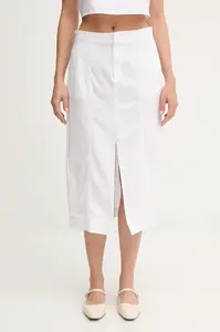 Sukně s příměsí lnu Calvin Klein Jeans