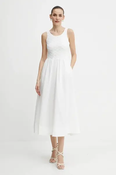 Šaty Bardot bílá barva, maxi, 59879DB