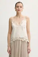 Bavlněná halenka Marciano Guess BROOKE dámská, béžová barva, hladká, 5GGH23 7313A