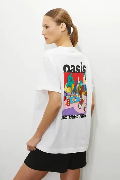 Bavlněné tričko Medicine dámské, bílá barva