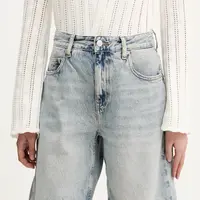 Džínové šortky Tommy Jeans dámské, modrá barva, high waist, DW0DW20086