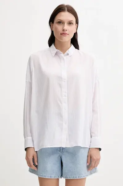 Košile Pepe Jeans dámská, růžová barva, relaxed, s klasickým límcem, PL305100
