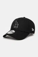 Bavlněná baseballová čepice New Era černá barva, s aplikací, 60471464