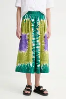 Bavlněná sukně Weekend Max Mara zelená barva, midi, áčková, 2515101036600