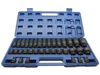 Nástrčné hlavice, úderové, 1/2", šestihran, krátké a dlouhé, sada 35 ks - ADLER AD-35KD