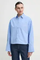 Košile 2NDDAY Claras dámská, modrá barva, relaxed, s klasickým límcem, 2251130229