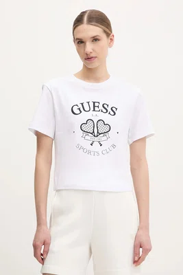 Bavlněné tričko Guess bílá barva, V5GI04 I3Z14
