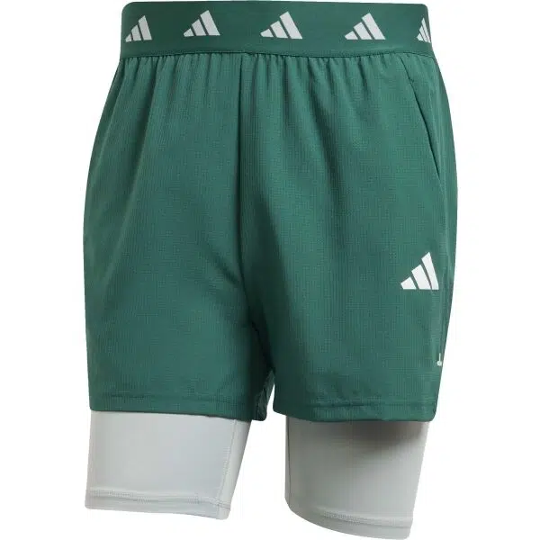 adidas GYM+ 2IN1 SHORT Pánské sportovní kraťasy, zelená, velikost
