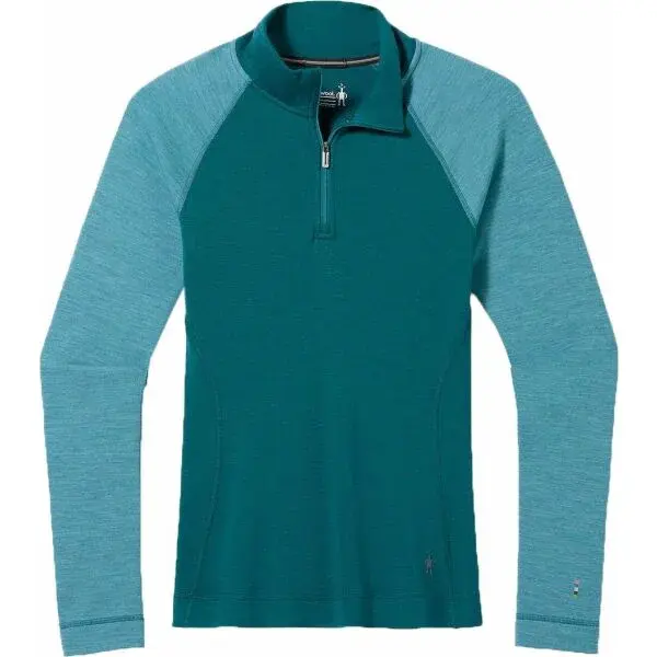 Smartwool W CLASSIC THERMAL MERINO BL 1/4 ZB Dámské triko, tmavě zelená, velikost